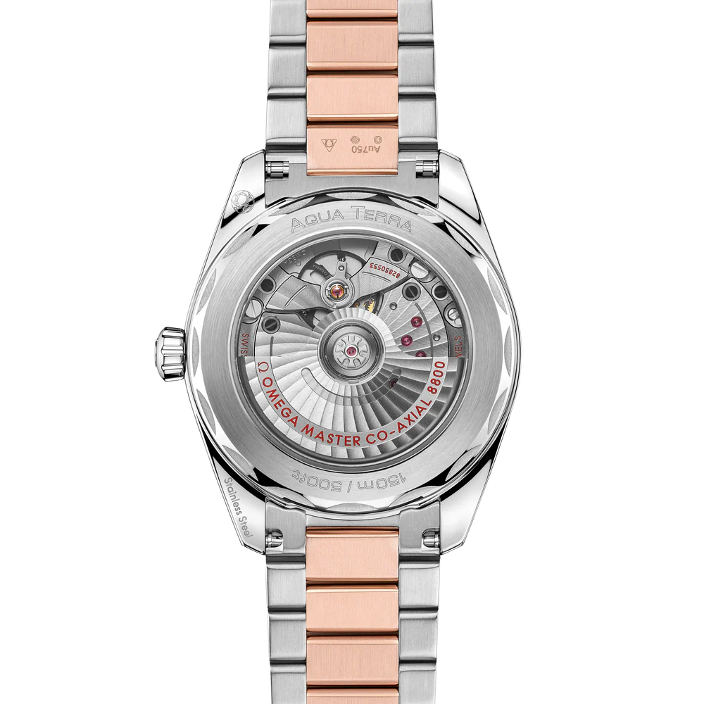 Omega Seamaster Aqua Terra Shades 38 mm Linen Dial Stainless Steel and Sedna™ 18k Rose Gold Strap 220.20.38.20.09.001 - Image 2