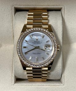 Alternative view of Rolex Day-Date 40mm White Mother-of-Pearl Dial President Watch 228348RBR-0046
