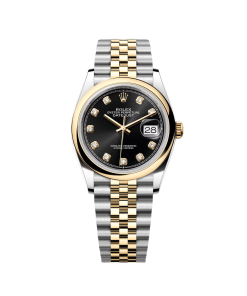 Rolex  Datejust 126203 Black Diamond Dial 36mm Domed Bezel