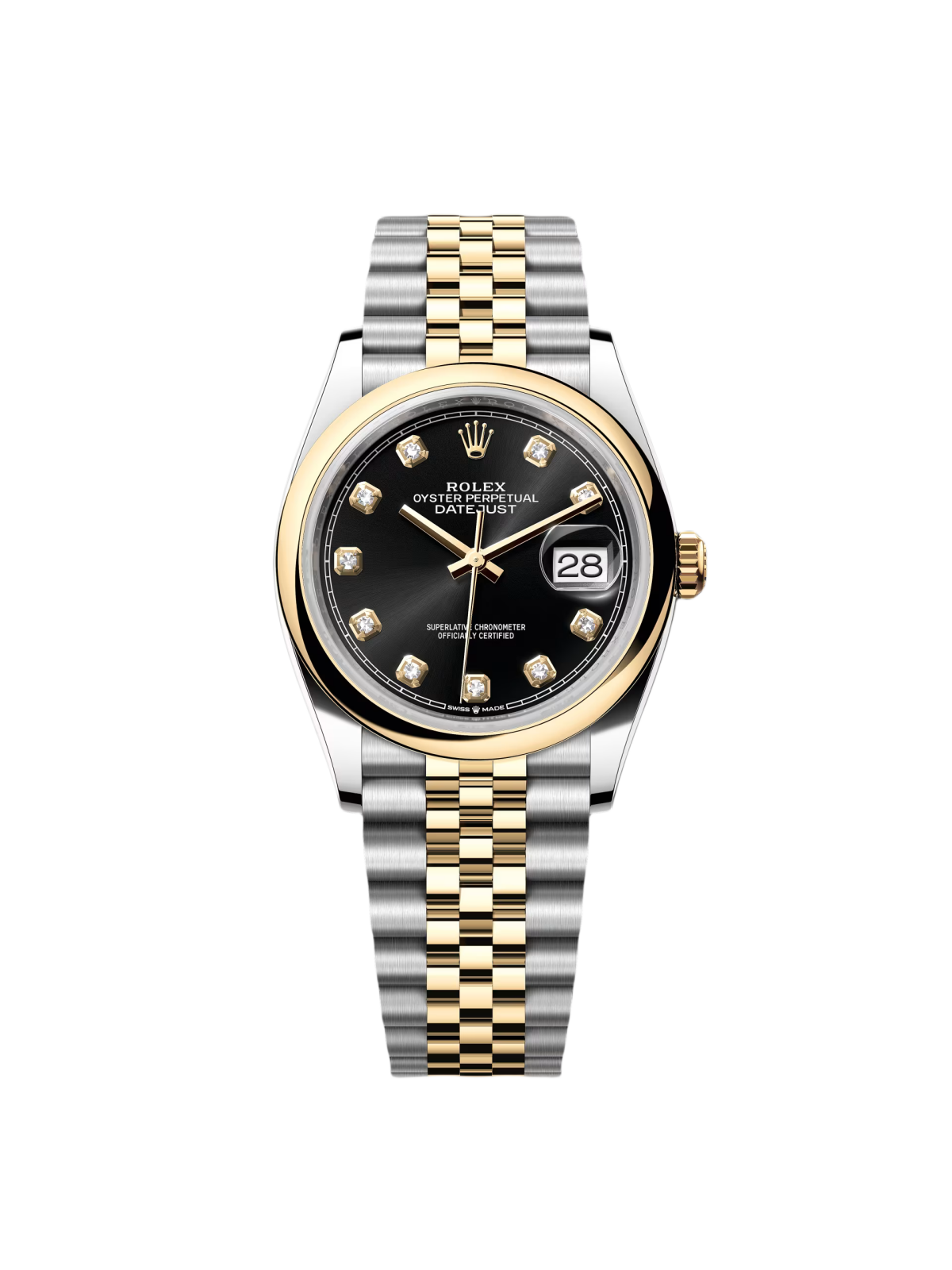 Rolex Datejust 126203 Black Diamond Dial 36mm Domed Bezel