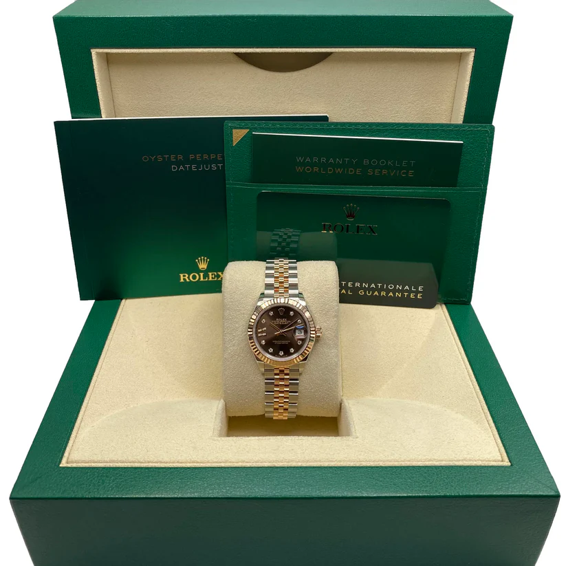 Rolex Lady-Datejust 28mm 279171 Chocolate Diamond Set Oyster Stainless Steel and Rose Gold - Image 9