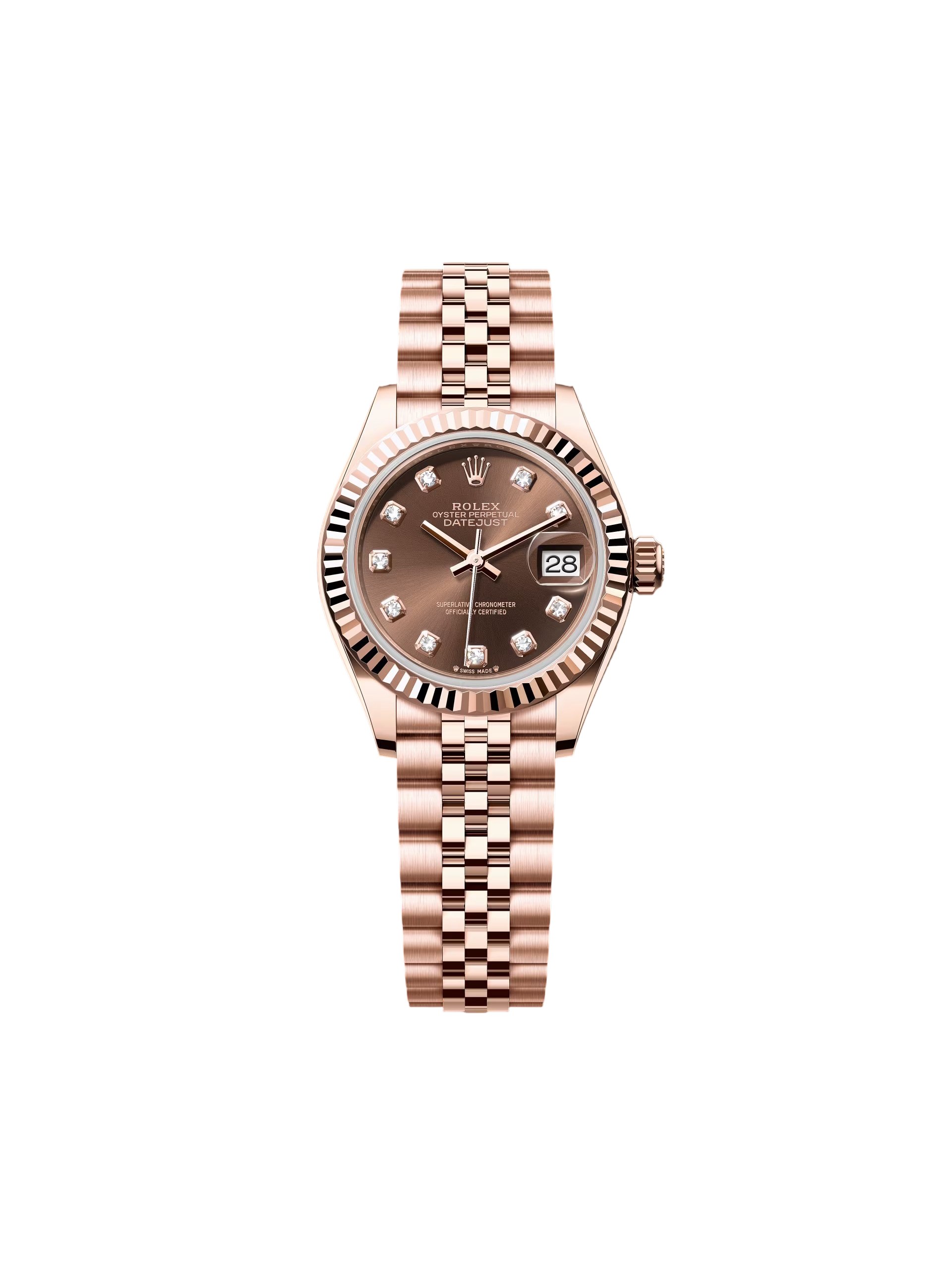 Rolex Lady-Datejust 28mm 279175 Chocolate Diamond-Set Dial President Everose Gold - Image 2
