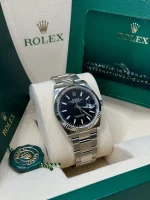 Rolex  Datejust 36mm 126234 Black Index Jubilee Stainless Steel Mens Watch