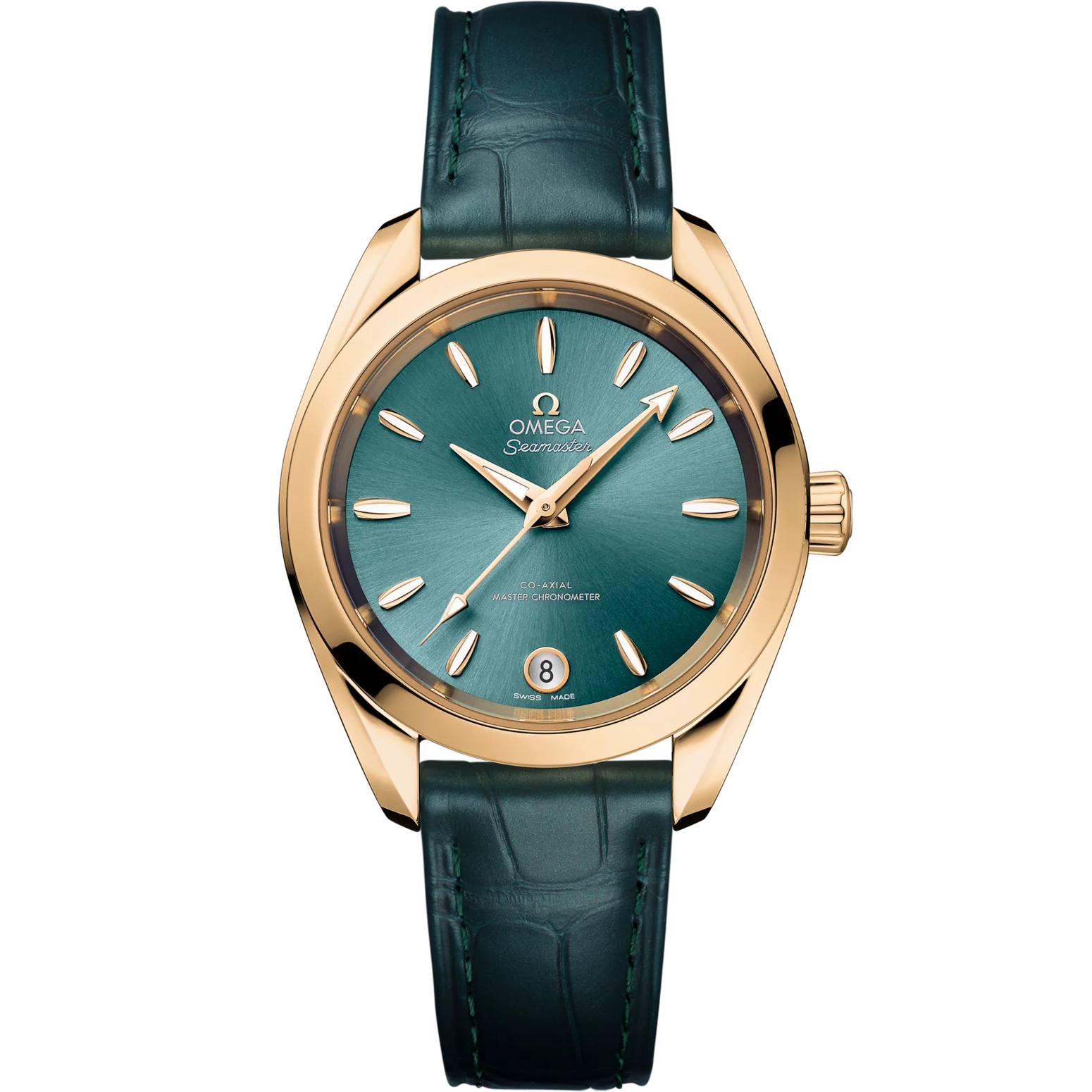 Omega Seamaster Aqua Terra Shades 34 mm Lagoon green Dial Moonshine™ 18k Yellow Gold Strap 220.53.34.20.10.001