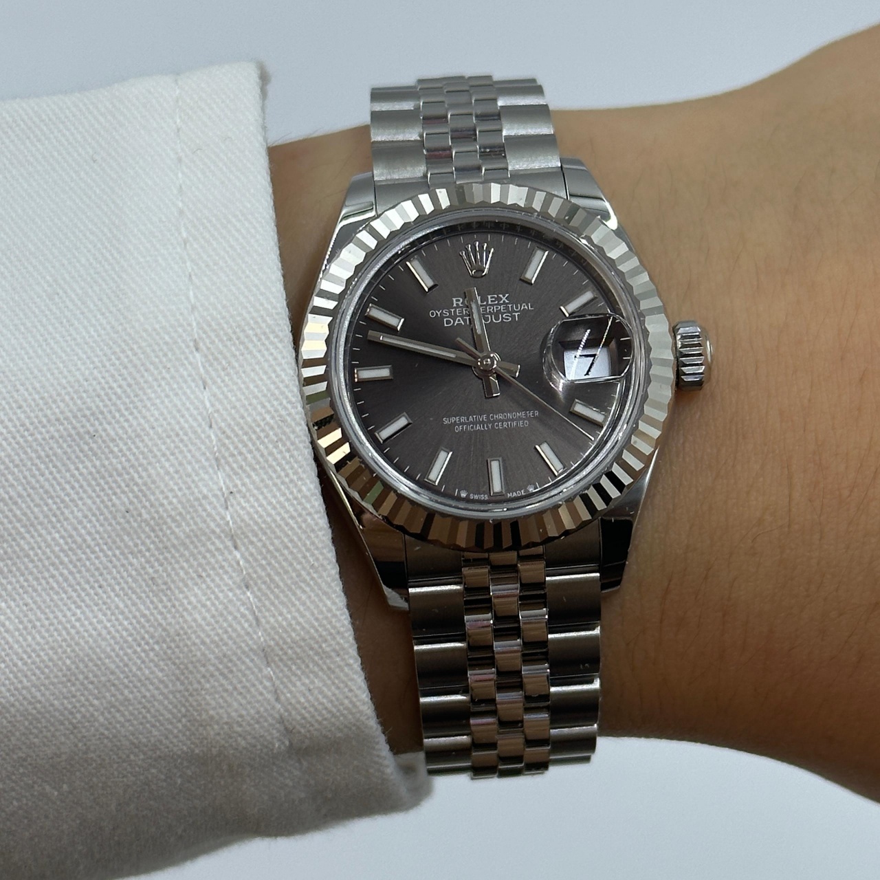 Rolex Lady-Datejust 28mm 279174 Dark Grey Dial Oyster Bracelet - Image 12