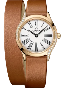 Omega De Ville Mini Trésor 26mm White Dial with Diamonds Moonshine™ 18k Rose Gold Strap 428.57.26.60.04.005