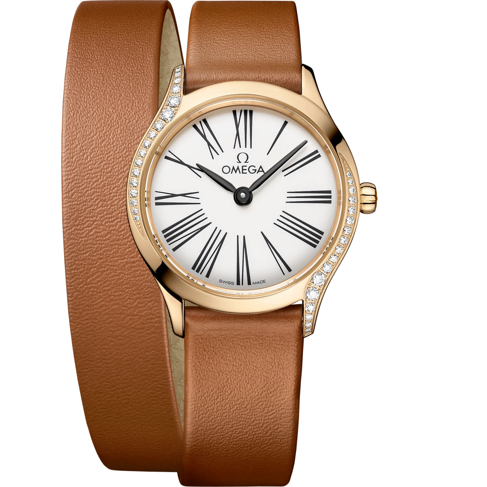 Omega De Ville Mini Trésor 26mm White Dial with Diamonds Moonshine™ 18k Rose Gold Strap 428.57.26.60.04.005