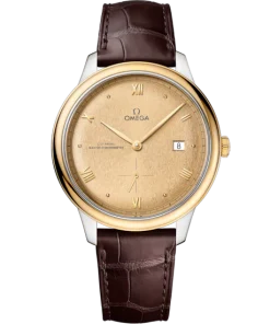 Omega De Ville Prestige 41 mm Yellow Dial Stainless Steel and 18k Yellow Gold Strap 434.23.41.20.08.001
