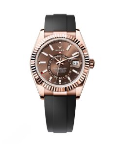 Rolex  Sky-Dweller 42mm Rose Gold Chocolate Dial Oysterflex - 336235