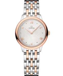 Omega De Ville Prestige 27.5 mm Silver Dial 18k Yellow Gold Bracelet 434.20.28.60.02.001