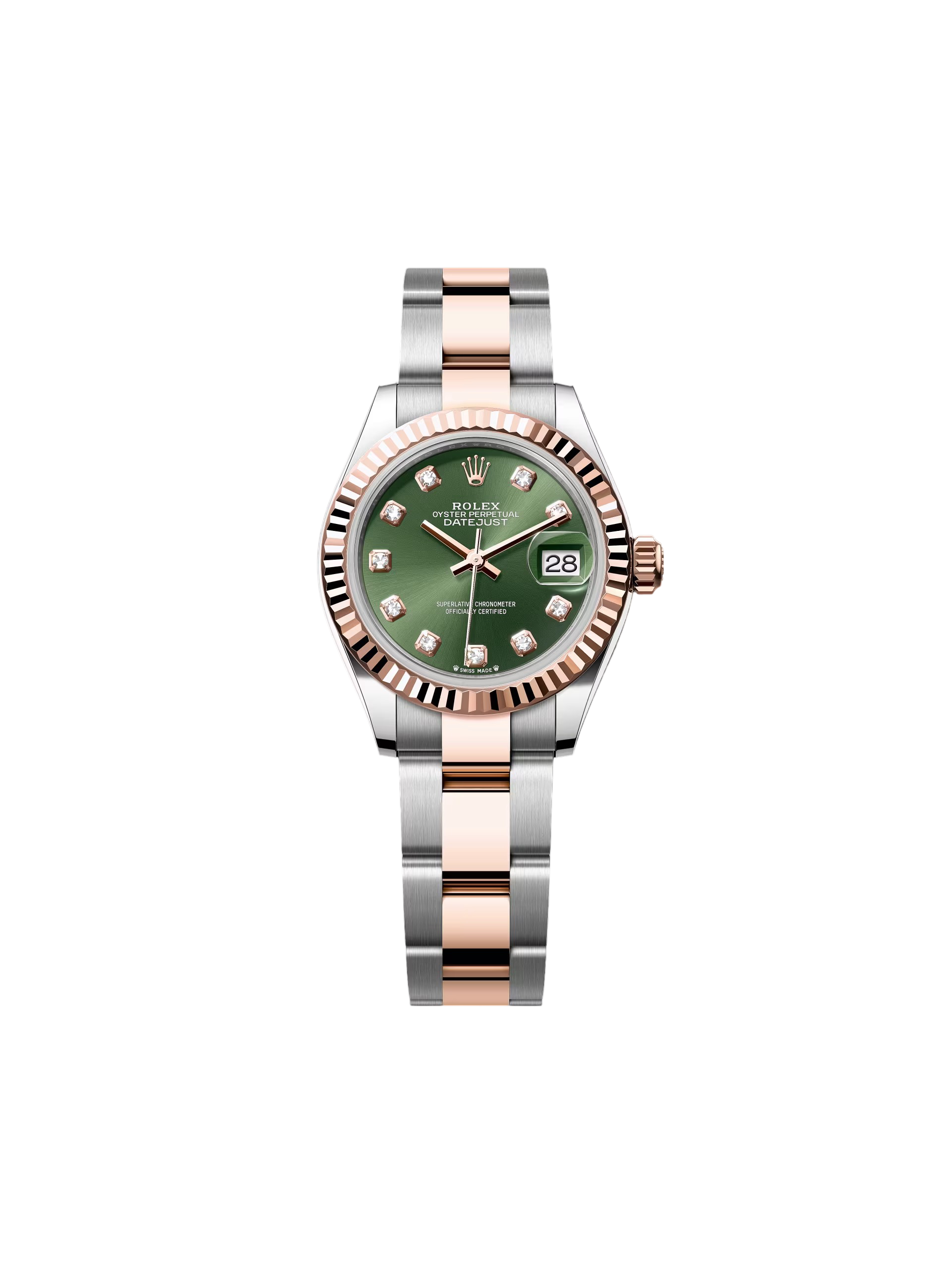 Rolex Lady-Datejust 28mm 279171 Green Diamond Oyster Stainless Steel and Rose Gold - Image 2