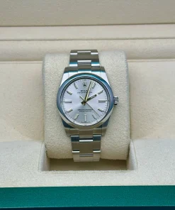 Alternative view of Rolex Oyster Perpetual 34mm 124200-0001 Silver Dial Oyster Stainless Steel Bracelet