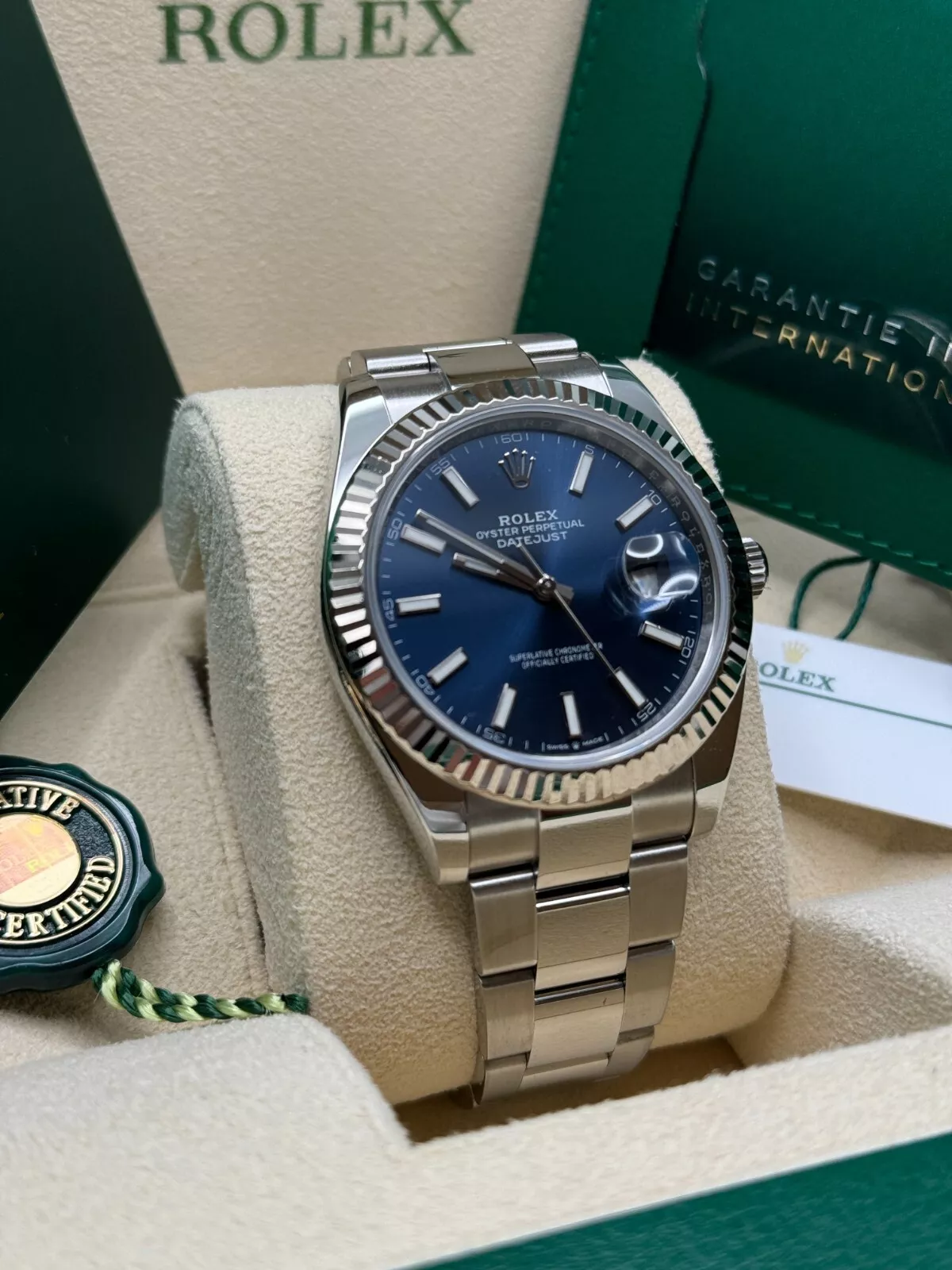 Rolex Datejust 41mm 126334 Blue Index Oyster Stainless Steel Men's Watch - Image 4