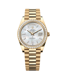 Rolex Day-Date 40mm White Mother-of-Pearl Dial President Watch 228348RBR-0046