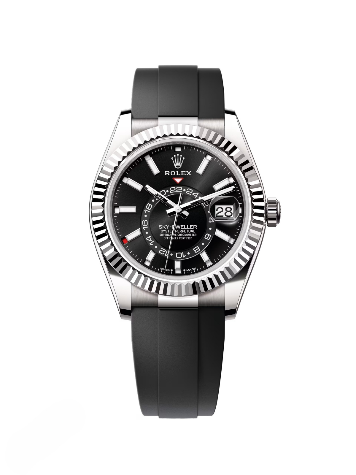 Rolex Sky-Dweller 42mm White Gold Black Dial Oysterflex - 336239