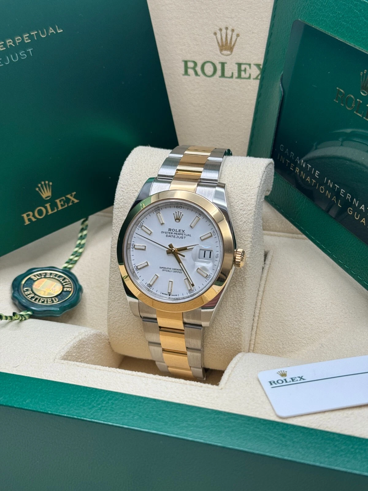 Rolex Datejust 41mm 126303 White Index Oyster Steel and Yellow Gold Mens Watch - Image 5