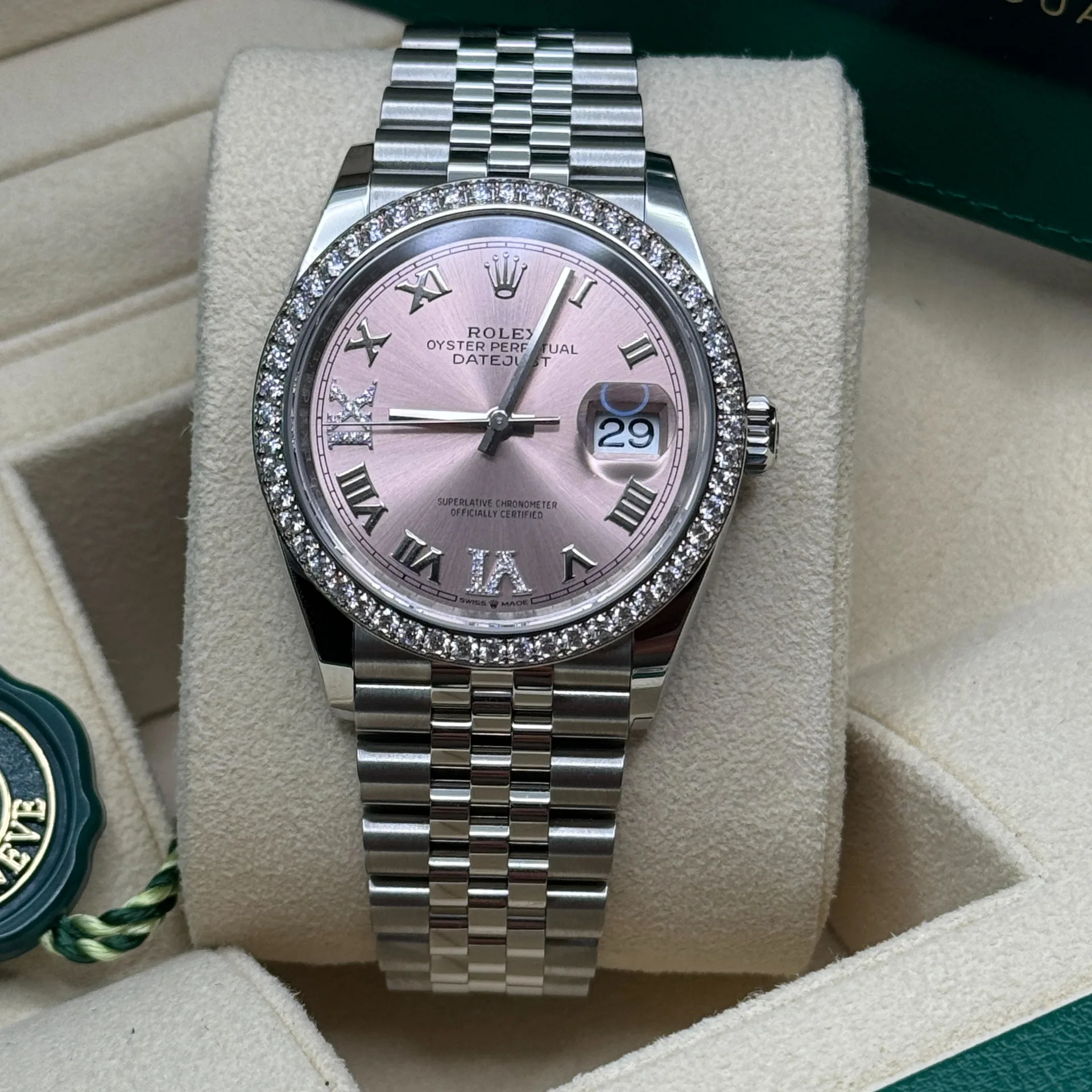 Rolex Datejust 36mm 126284 Pink Dial Jubilee Bracelet - Image 9