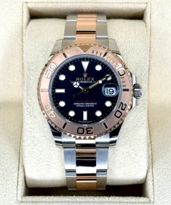 Alternative view of Rolex Yacht-Master 37mm Steel and Everose Gold Watch - Black Dial - Oyster Bracelet 268621