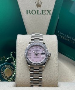 Alternative view of Rolex Lady-Datejust 28mm 279139RBR Pink Opal Diamond Dial and Diamond Bezel White Gold Bracelet