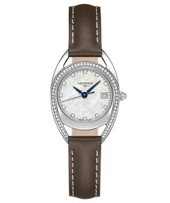 Longines Women's L6.136.0.87.2 Equestrian Diamond Brown Leather Watch