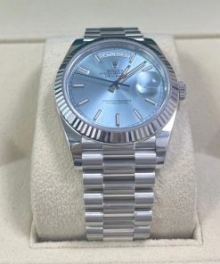 Alternative view of Rolex  Day-Date "President" 40mm Platinum Ice Blue Index Dial - 228236