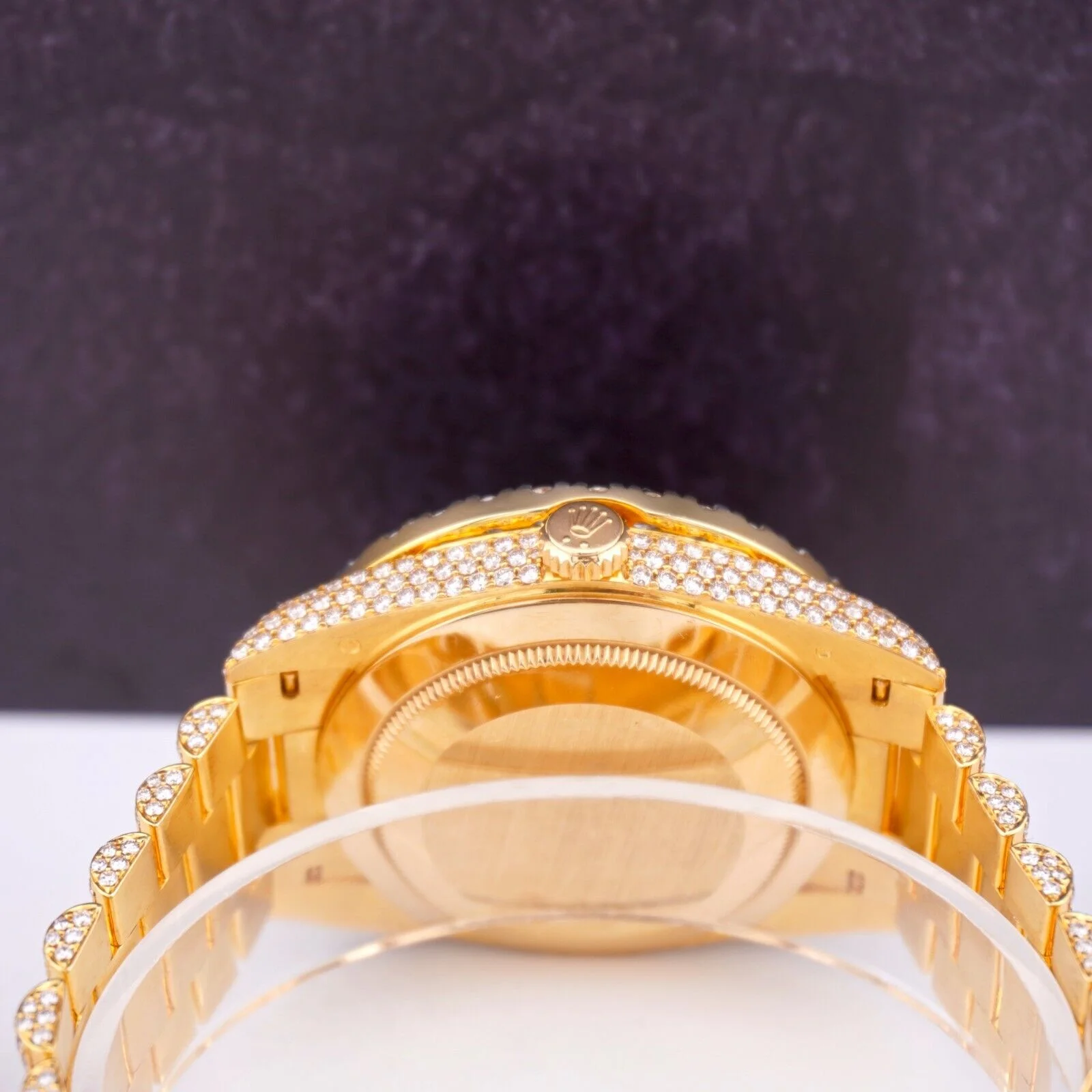 Rolex Day Date 40mm 18k Yellow Gold Iced Out 25ct Genuine Diamonds 228238 - Image 8