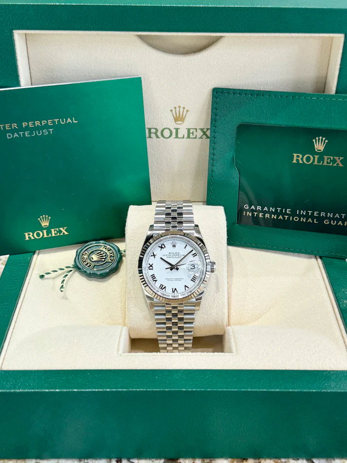 Rolex Datejust 36mm 126234 White Roman Dial Oyster Stainless Steel Mens - Image 7