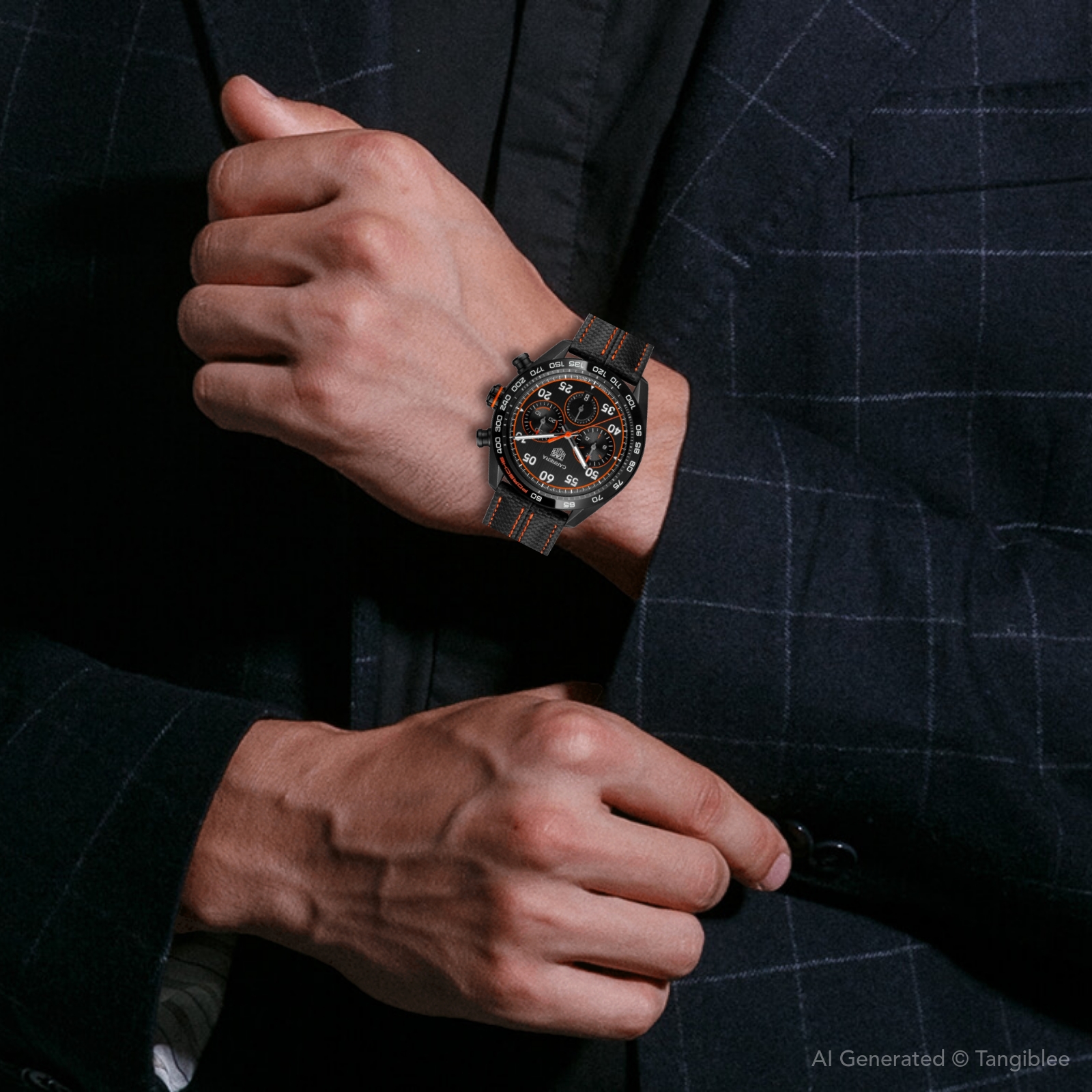 TAG Heuer Carrera Chronograph x Porsche Orange Racing Men's Watch CBN2A1M.FC6526 - Image 5