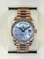 Rolex Day-Date "President" 40mm Everose Gold Mother of Pearl Diamond Baguette Dial - 228235