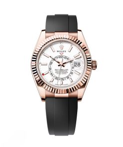 Rolex  Sky-Dweller 42mm Rose Gold White Dial Oysterflex - 336235
