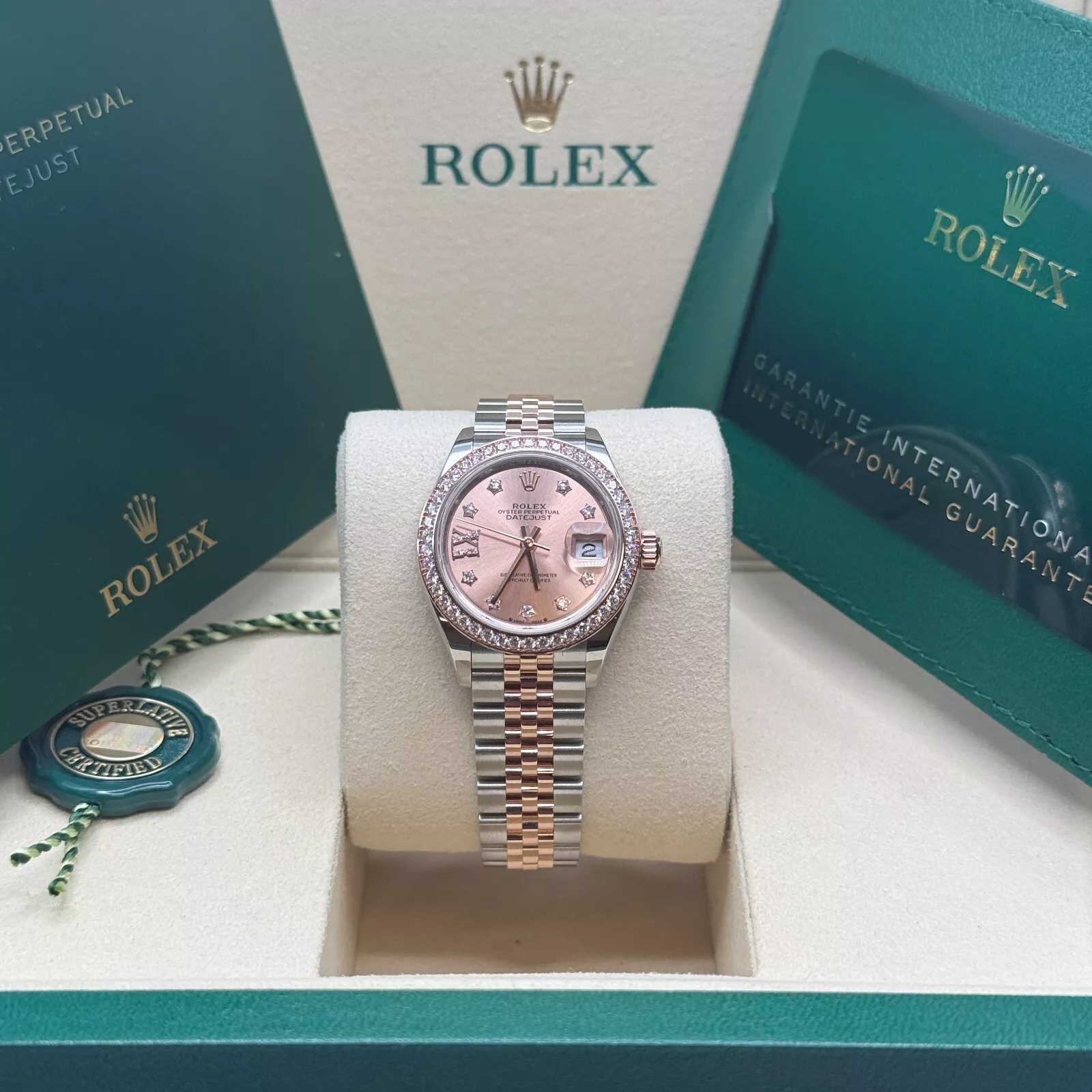 Rolex Lady-Datejust 28mm 279381RBR Rose Diamond Dial Oyster Bracelet - Image 3
