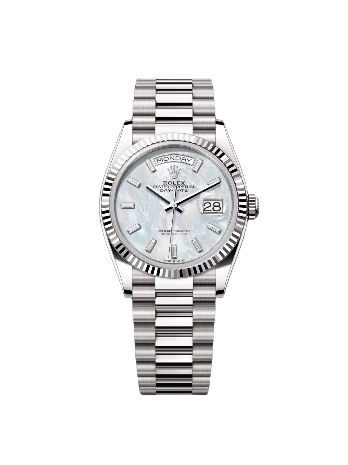 Rolex Day-Date 128239-0065 Mother Of Pearl Diamond Dial 36mm