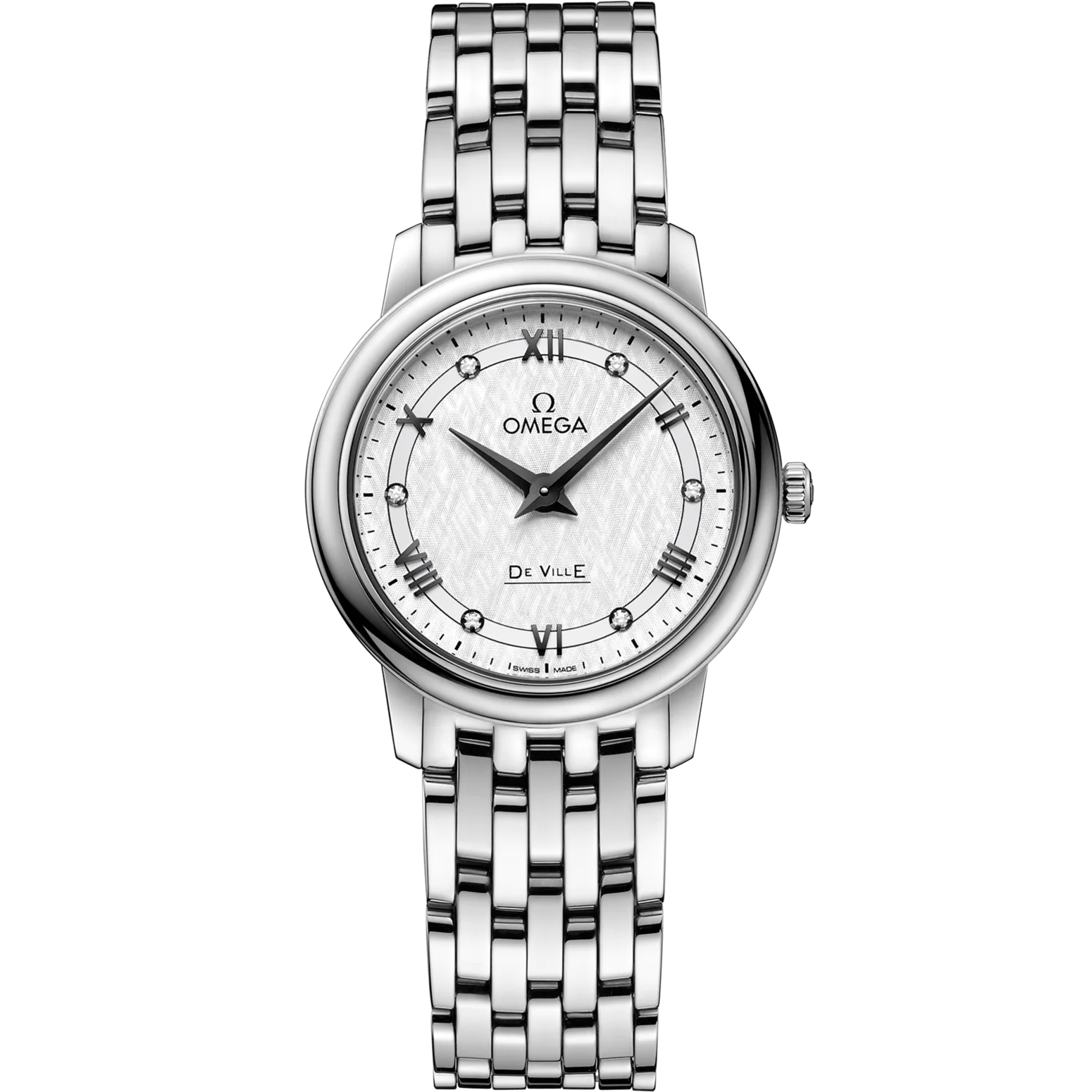 Omega De Ville Prestige 27.4 mm Silver Dial Stainless Steel Bracelet 424.10.27.60.52.002