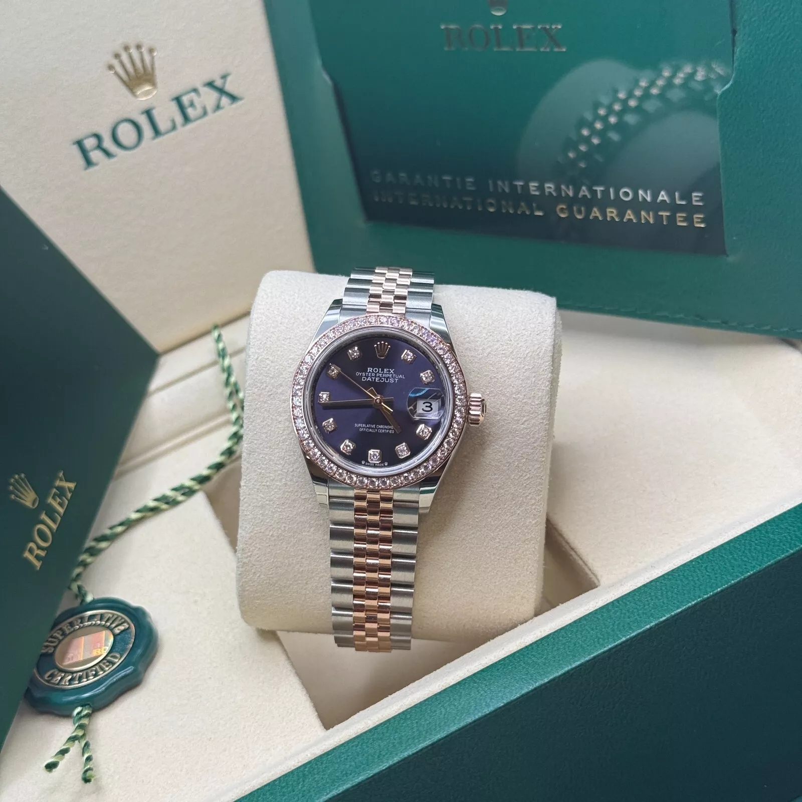 Rolex Lady-Datejust 28mm 279381RBR Aubergine Diamond Dial Oyster Bracelet - Image 9