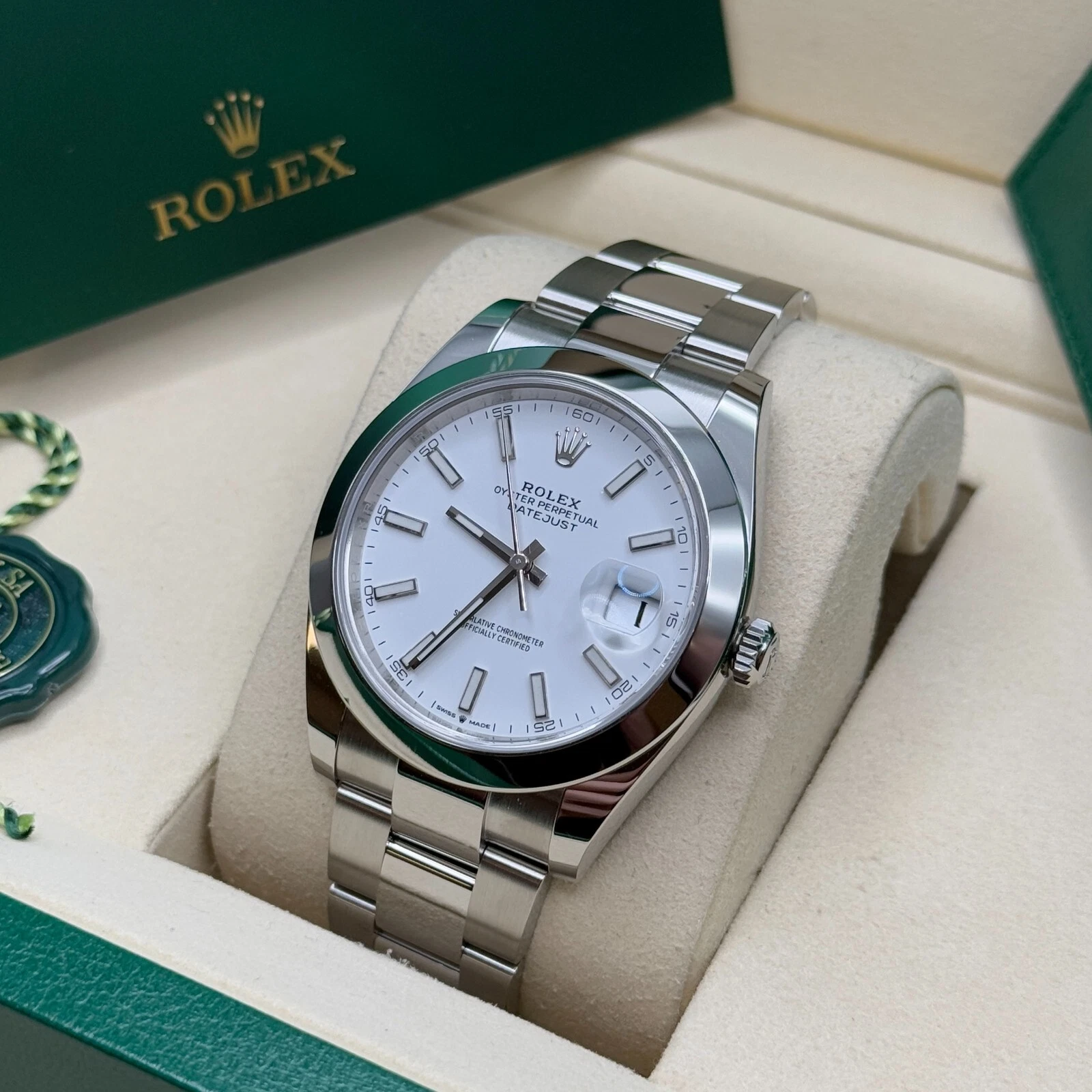 Rolex Datejust 41mm 126300 White Index Oyster Stainless Steel Watch - Image 6