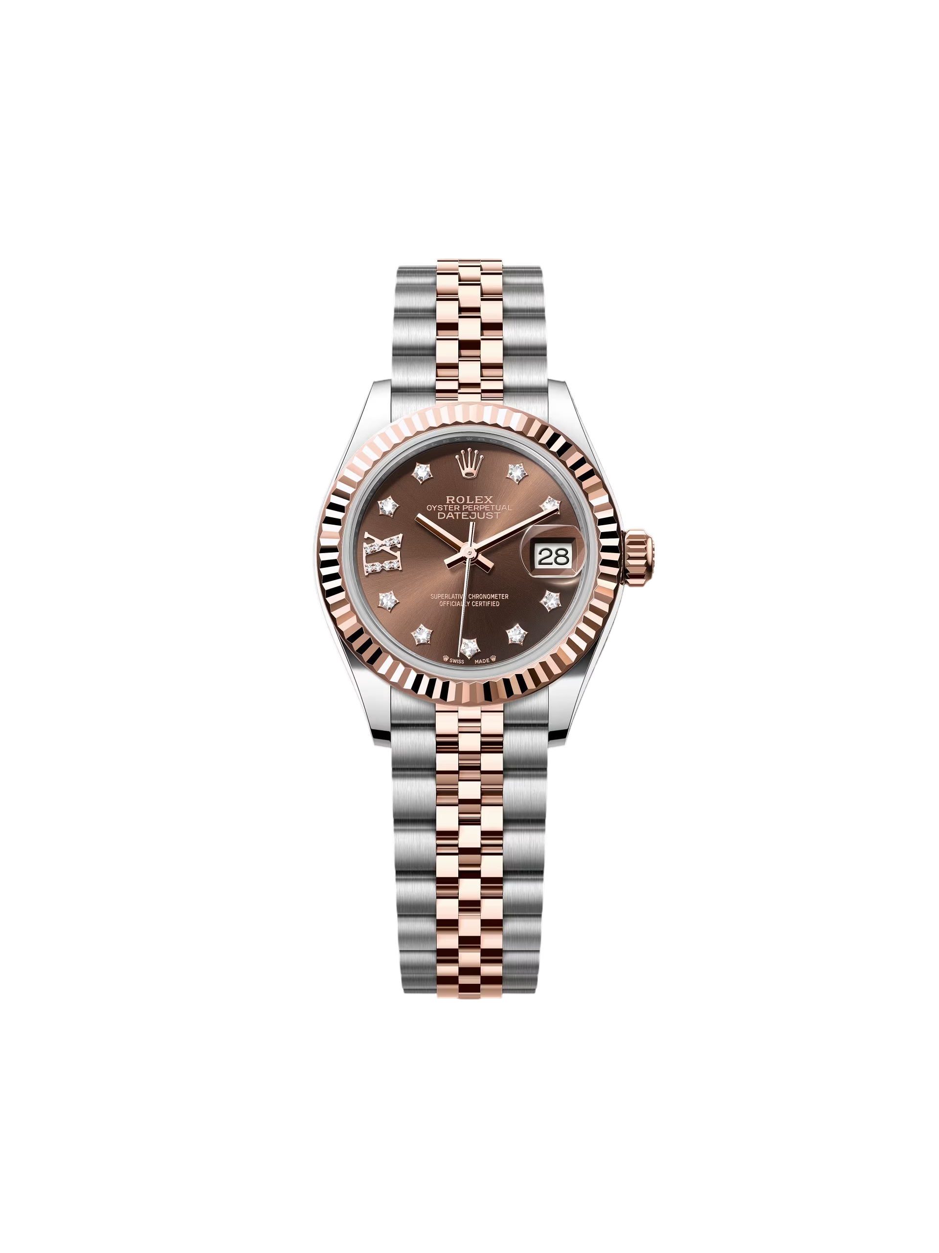 Rolex Lady-Datejust 28mm 279171 Chocolate Diamond Set Oyster Stainless Steel and Rose Gold
