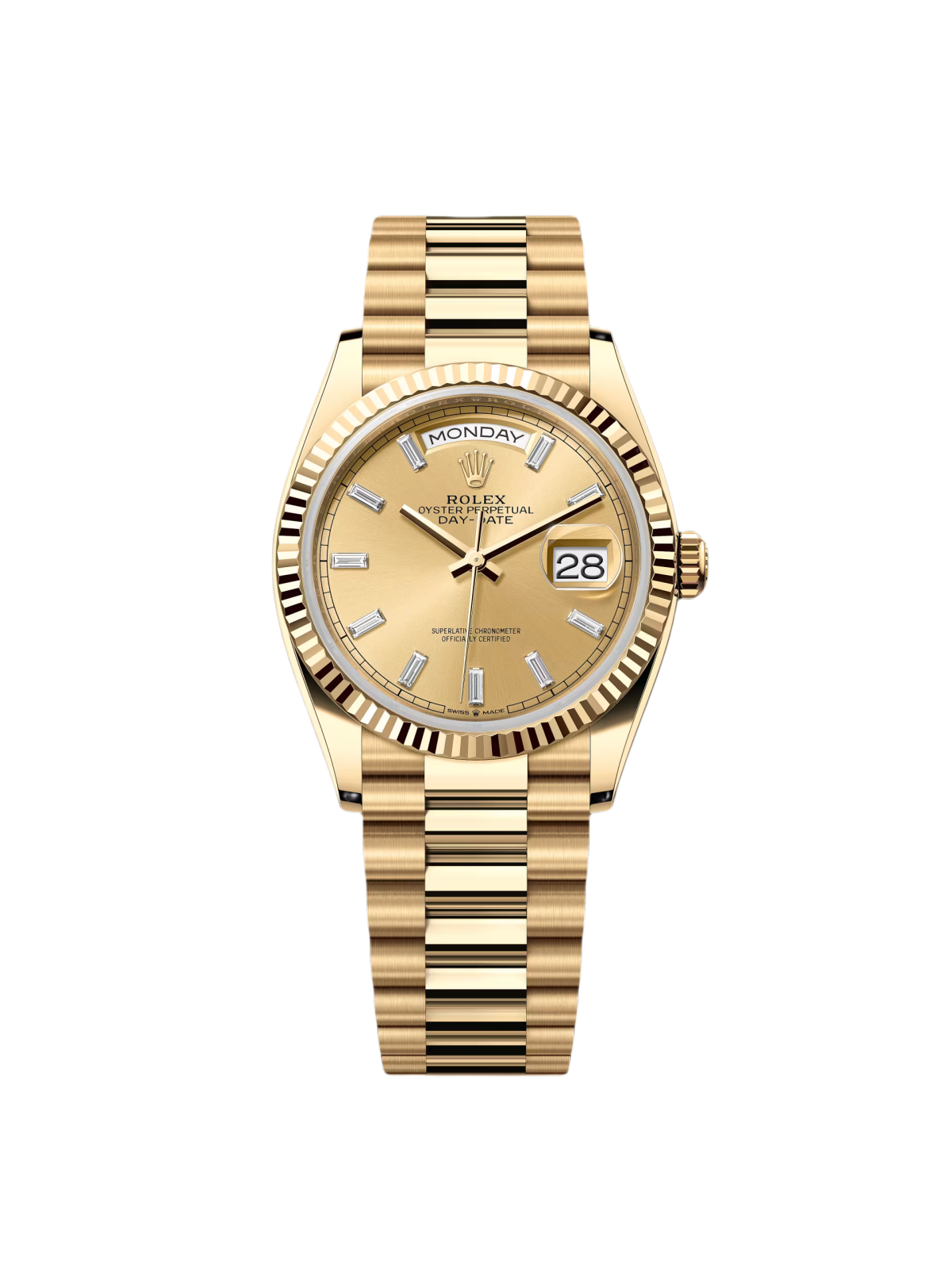 Rolex Day-Date 128238-0132 Champagne Dial Yellow Gold Bracelet 36mm
