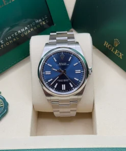 Alternative view of Rolex Oyster Perpetual 41mm 124300-0003 Oyster Perpetual Stainless Steel Blue Index Dial Watch