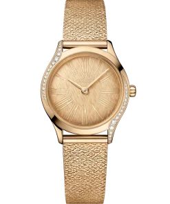 Omega De Ville Mini Trésor 26mm Yellow Dial with Diamonds Moonshine™ 18k Rose Gold Bracelet 428.55.26.60.99.001