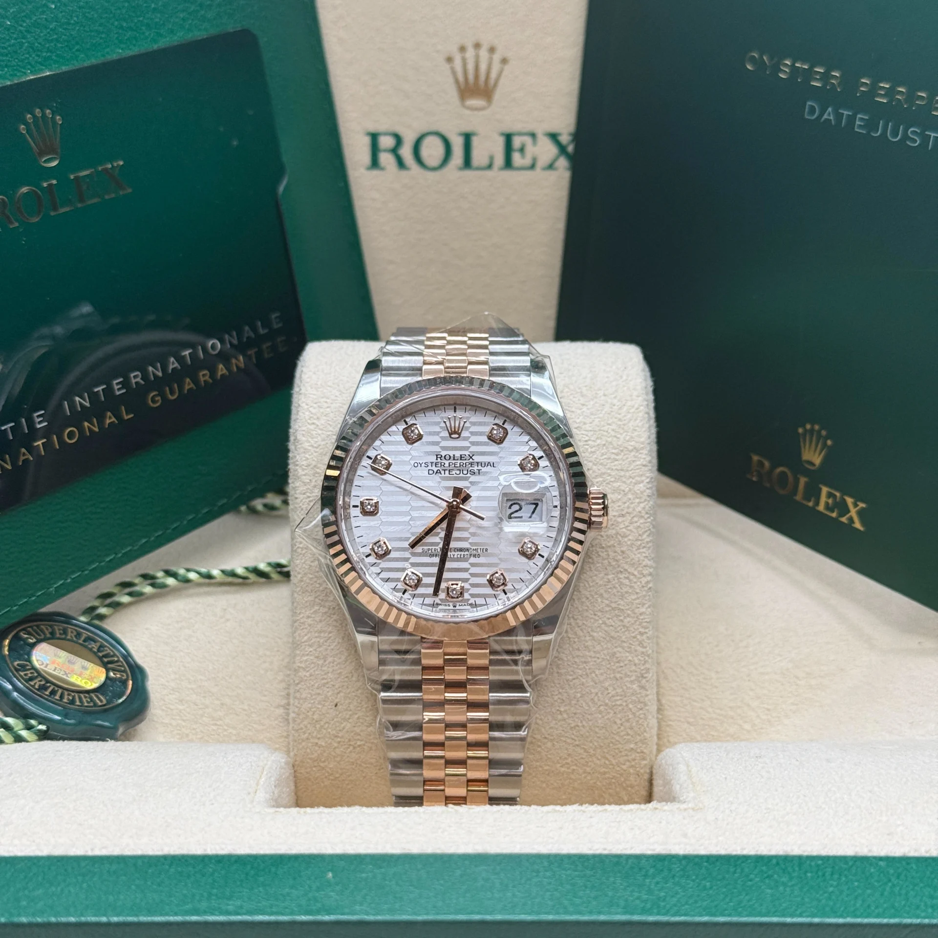 Rolex Datejust 36mm 126231 Silver Fluted Motif Dial Oystersteel and Everose gold Bracelet - Image 3