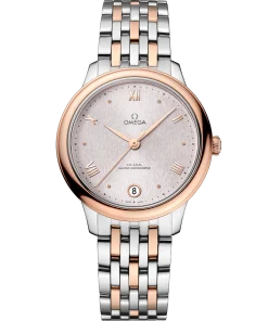 Omega De Ville Prestige 34mm Silver Dial Stainless Steel and Sedna™ 18k Rose Gold Bracelet 434.20.34.20.02.003