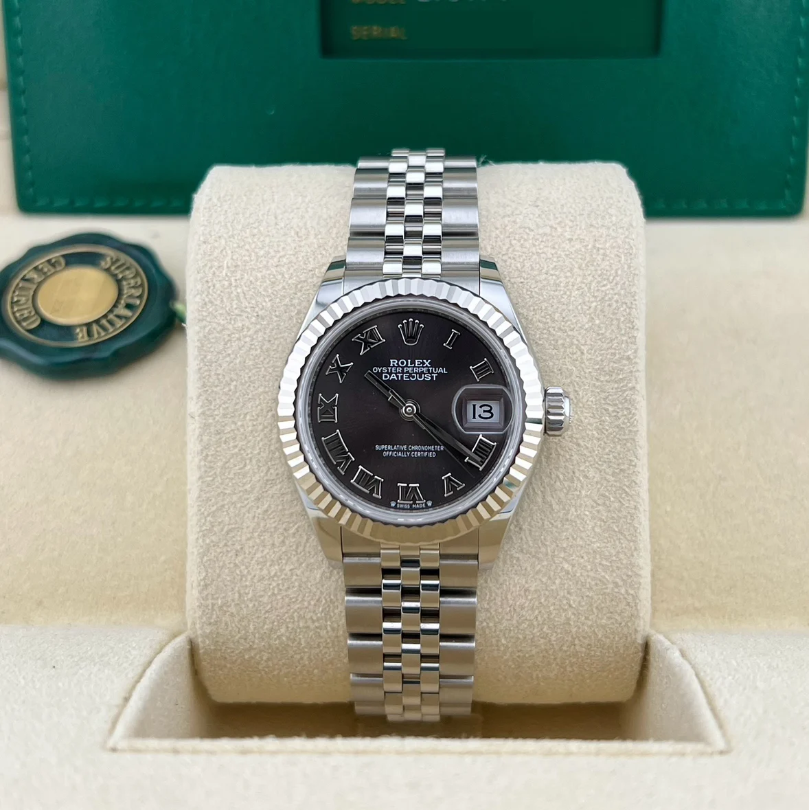 Rolex Lady-Datejust 28mm 279174 Dark Grey Roman Dial Oyster Bracelet - Image 3