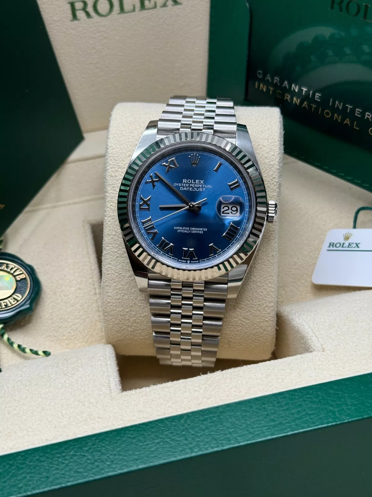 Rolex Datejust 41mm 126334 Blue Roman Oyster Stainless Steel Men's Watch - Image 10