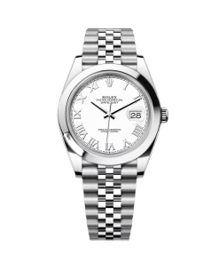 Rolex Datejust 41mm Smooth Bezel White Roman Dial Jubilee - 126300
