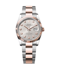 Alternative view of Rolex  Datejust 36mm 126231 Silver Fluted Motif Dial Oystersteel and Everose gold Bracelet