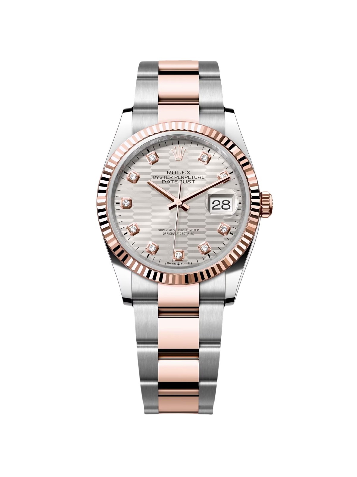 Rolex Datejust 36mm 126231 Silver Fluted Motif Dial Oystersteel and Everose gold Bracelet - Image 2