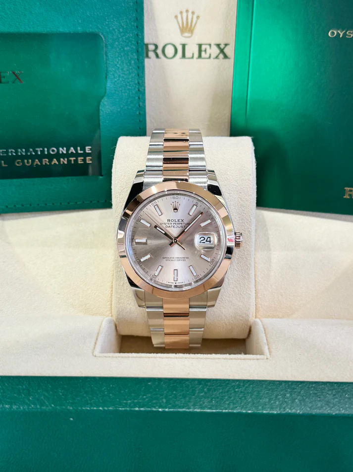 Rolex Datejust 41mm 126301 Sundust Index Oyster Steel and Everose Gold Watch - Image 3