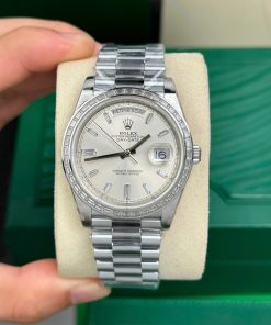 Alternative view of Rolex Day-Date 40mm 228396TBR-0011 Silver Diamonds Dial