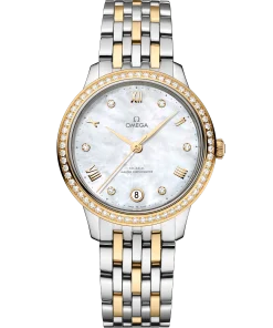 Omega De Ville Prestige, Stainless Steel, 18k Yellow Gold and Diamond-set, 34mm 434.25.34.20.55.002