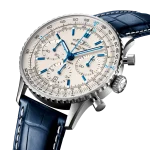Breitling Navitimer B01 Chronograph 41 Silver Dial Blue Strap AB0139A71G1P1